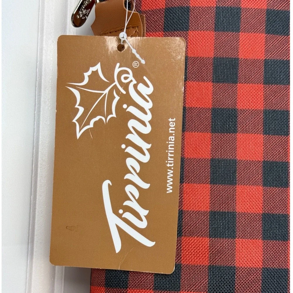 Tirrinia Wine Carrier Bag Unisex OS Red Black Buffalo Plaid Insulated 2 Bottle